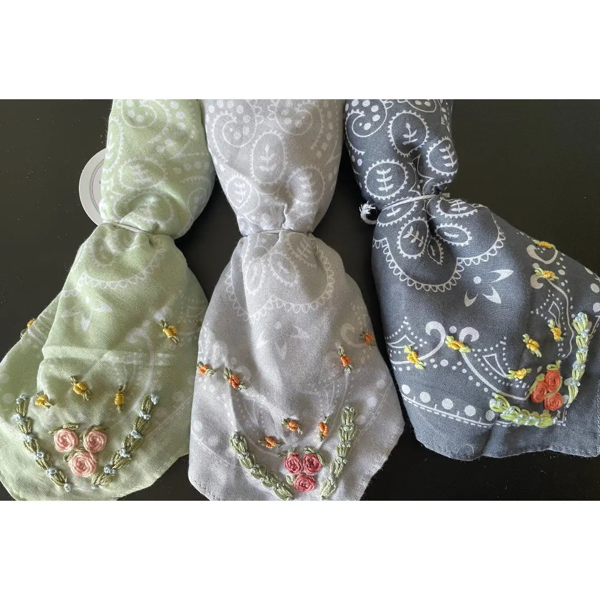 Bandana with Floral Embroidery