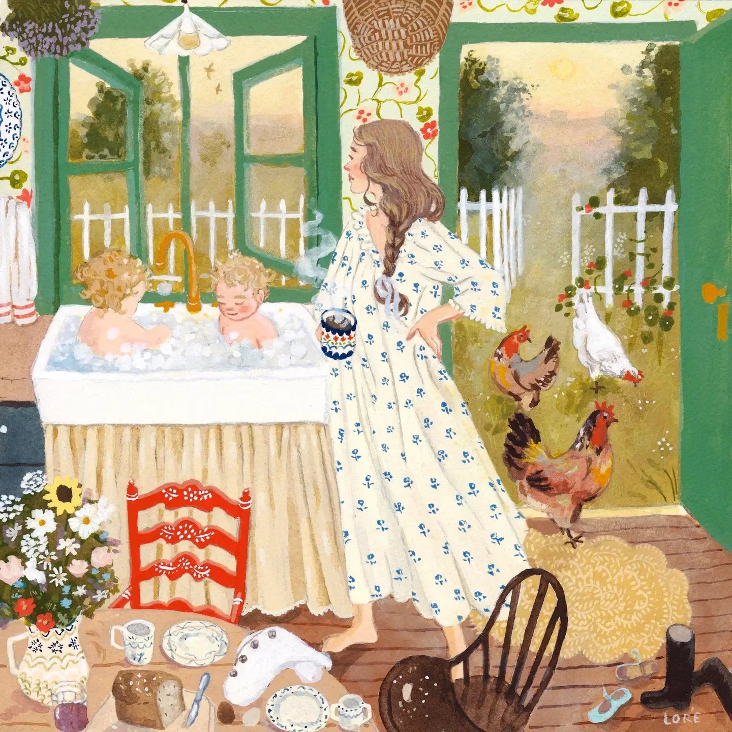 Up with the Lark 8x8 Art Print