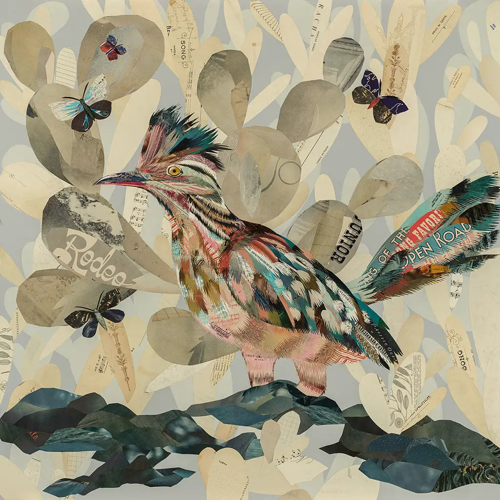 Roadrunner Bird Wall Art | Indigo Morning, Unframed