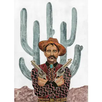 Wrangler Wall Art | Saguaro Cowboy Unframed