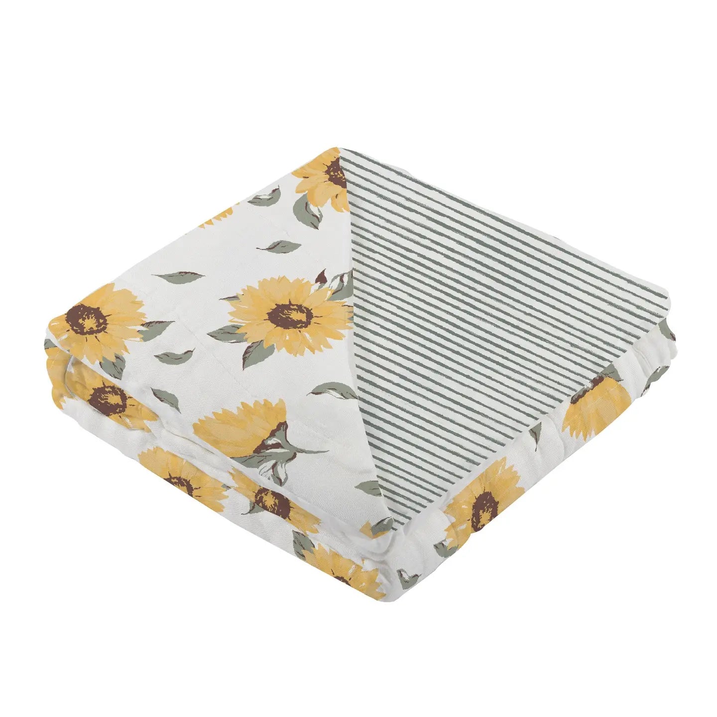 Sunflower Farm & Sage Green Stripe Blanket