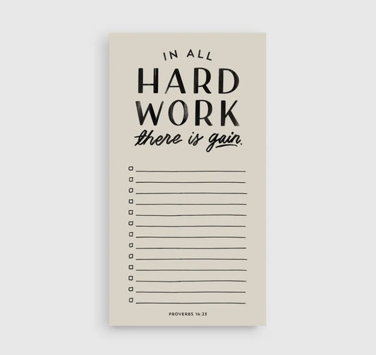Hard work notepad