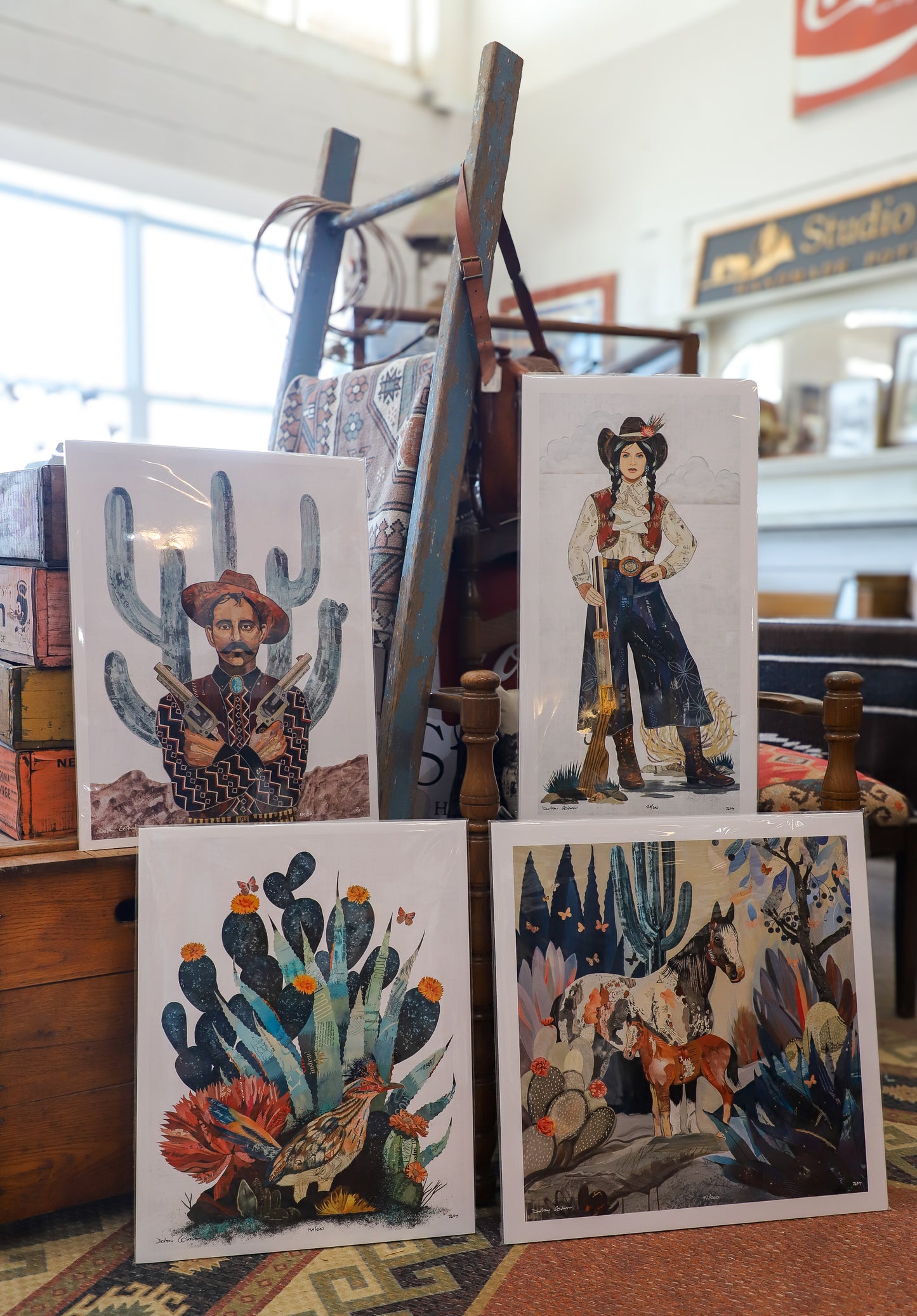 Wrangler Wall Art | Saguaro Cowboy Unframed