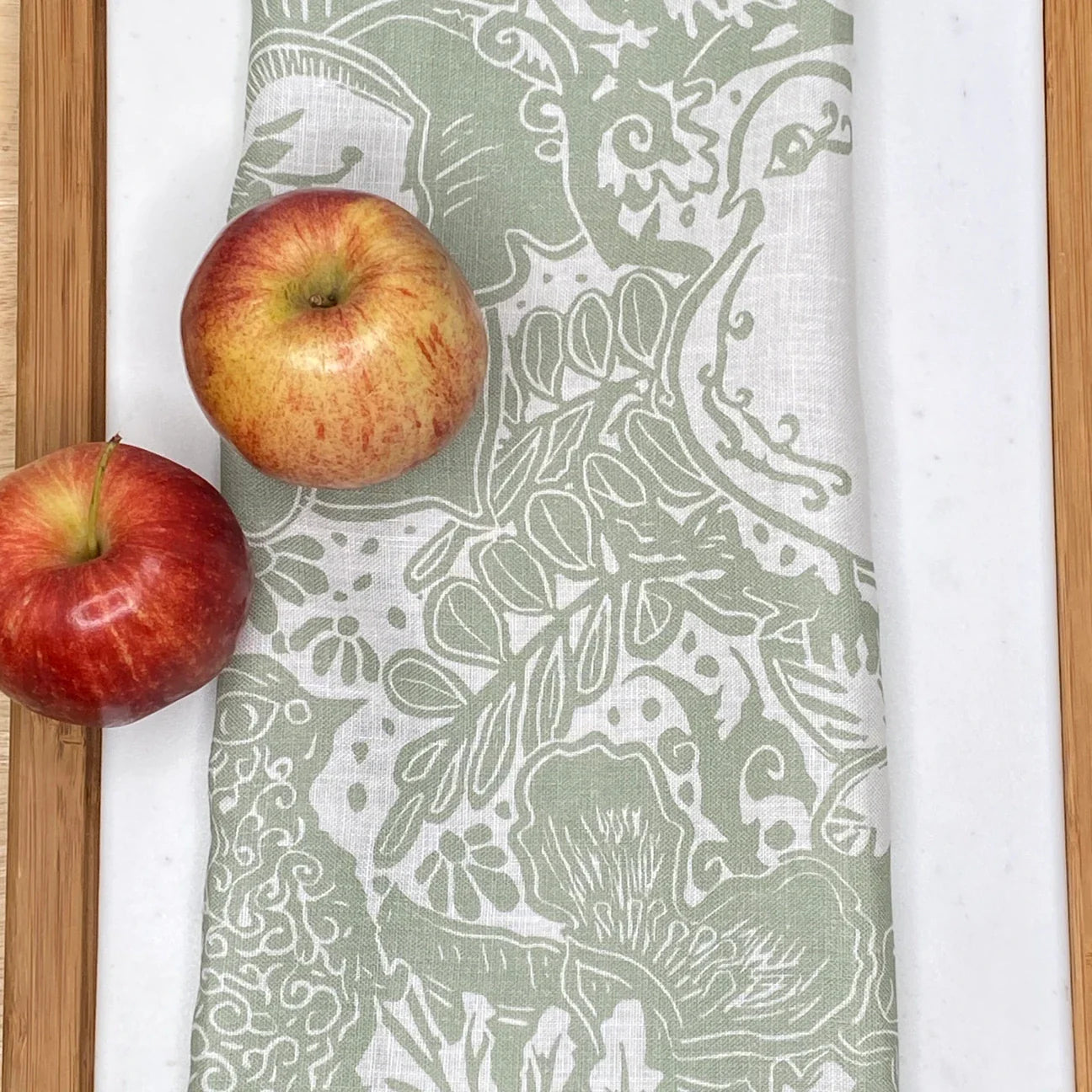 Floral Bird Linen Tea Towel
