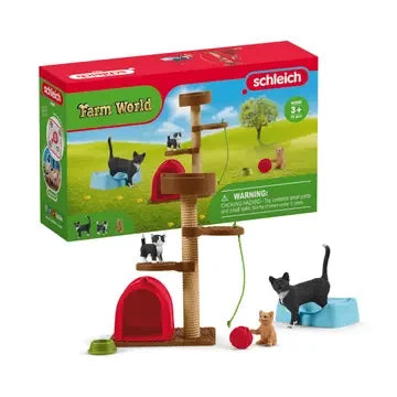 Playtime For Cute Cats Farm Figurine Toys Play Set