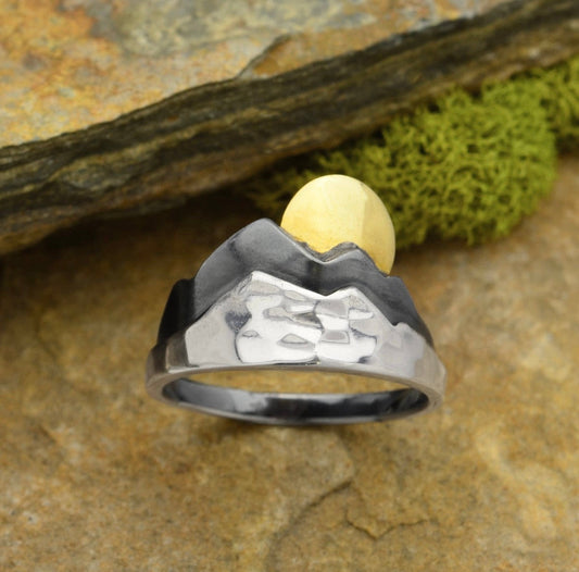 Sterling Silver layered mountain ring