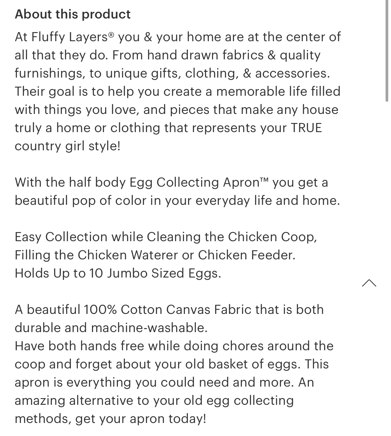 Egg apron