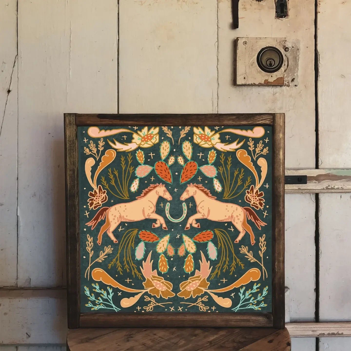 Western Mustang Wild Horse Art Print 12x12