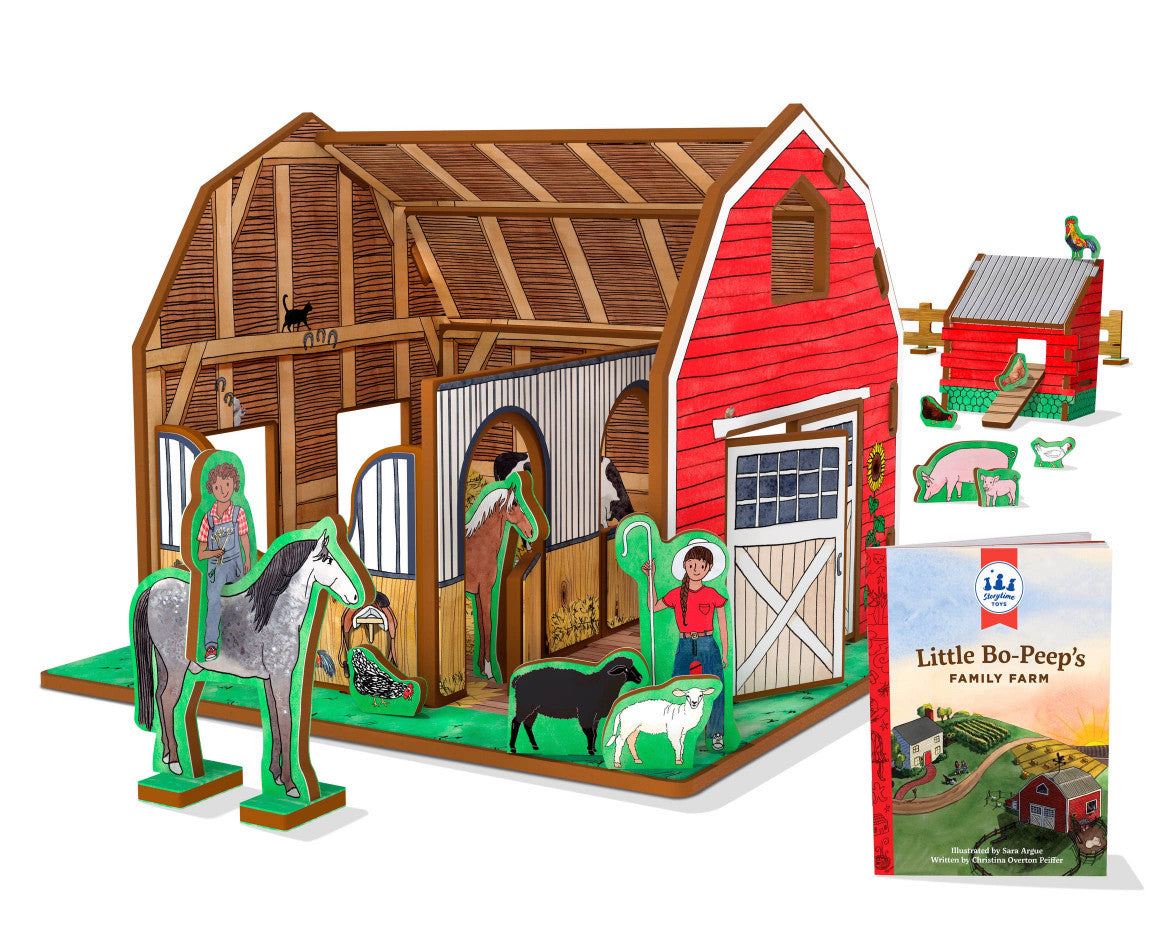 Little Bo Peep's Family Farm Book and Play set
